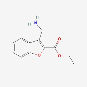 molecular formula C12H13NO3 B13324868 Ethyl 3-(aminomethyl)-1-benzofuran-2-carboxylate 