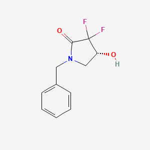molecular formula C11H11F2NO2 B13325167 (R)-1-Benzyl-3,3-difluoro-4-hydroxypyrrolidin-2-one 
