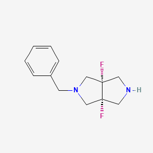 molecular formula C13H16F2N2 B13325230 Rel-(3aR,6aS)-2-benzyl-3a,6a-difluorooctahydropyrrolo[3,4-c]pyrrole 