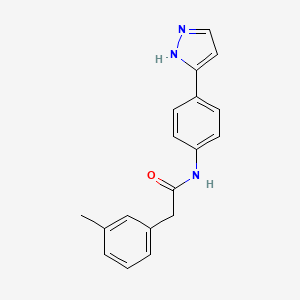 molecular formula C18H17N3O B13325269 N-(4-(1H-pyrazol-3-yl)phenyl)-2-(m-tolyl)acetamide 
