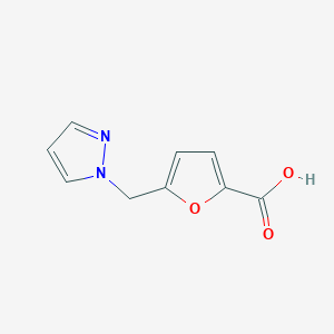 molecular formula C9H8N2O3 B1332527 5-Pyrazol-1-ylmethyl-furan-2-carboxylic acid CAS No. 386736-99-8