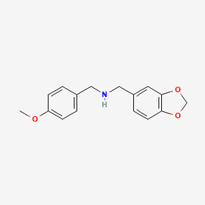 molecular formula C16H17NO3 B1332535 Benzo[1,3]dioxol-5-ylmethyl-(4-methoxy-benzyl)-amine 