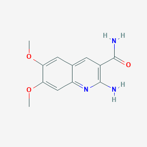 molecular formula C12H13N3O3 B1332537 2-Amino-6,7-dimethoxyquinoline-3-carboxamide CAS No. 55149-43-4