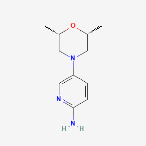 molecular formula C11H17N3O B13325555 Rel-5-((2S,6R)-2,6-dimethylmorpholino)pyridin-2-amine 