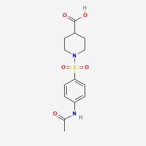 molecular formula C14H18N2O5S B1332558 1-(4-Acetylamino-benzenesulfonyl)-piperidine-4-carboxylic acid CAS No. 314744-44-0