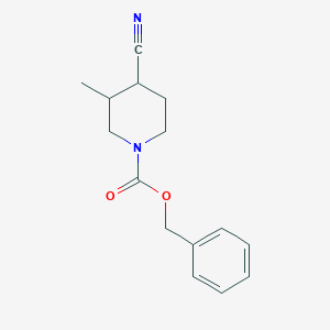 molecular formula C15H18N2O2 B13325837 Benzyl 4-cyano-3-methylpiperidine-1-carboxylate 