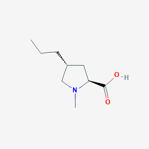 molecular formula C9H17NO2 B133262 (反式)-4-丙基-1-甲基-L-脯氨酸 CAS No. 13380-36-4