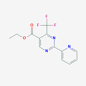molecular formula C13H10F3N3O2 B1332623 Ethyl 2-(pyridin-2-yl)-4-(trifluoromethyl)pyrimidine-5-carboxylate CAS No. 866132-66-3