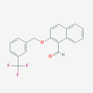 molecular formula C19H13F3O2 B1332624 2-{[3-(Trifluoromethyl)benzyl]oxy}-1-naphthaldehyde CAS No. 866133-96-2