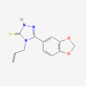 molecular formula C12H11N3O2S B1332625 4-allyl-5-(1,3-benzodioxol-5-yl)-4H-1,2,4-triazole-3-thiol CAS No. 77803-46-4