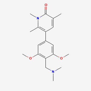 molecular formula C19H26N2O3 B13326364 5-{4-[(Dimethylamino)methyl]-3,5-dimethoxyphenyl}-1,3,6-trimethyl-1,2-dihydro-pyridin-2-one 