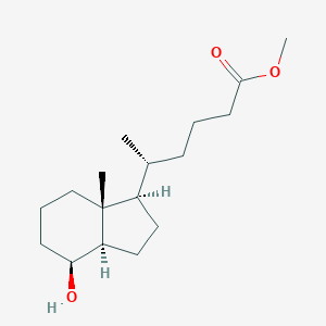 molecular formula C17H30O3 B133267 Methyl 5-[(1R,3aR,4S,7aR)-4-hydroxy-7a-methyloctahydro-1H-inden-1-yl]hexanoate CAS No. 135359-40-9