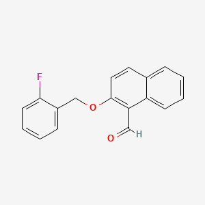 molecular formula C18H13FO2 B1332671 2-[(2-Fluorophenyl)methoxy]naphthalene-1-carbaldehyde CAS No. 725276-88-0