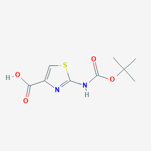 molecular formula C9H12N2O4S B1332677 2-Boc-aminothiazole-4-carboxylic acid CAS No. 83673-98-7