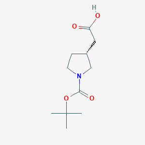 molecular formula C11H19NO4 B1332679 (R)-(1-Boc-Pyrrolidin-3-yl)-acetic acid CAS No. 204688-60-8