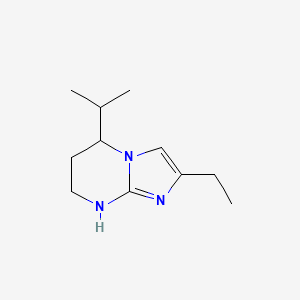 molecular formula C11H19N3 B13326791 2-Ethyl-5-(propan-2-yl)-5H,6H,7H,8H-imidazo[1,2-a]pyrimidine 