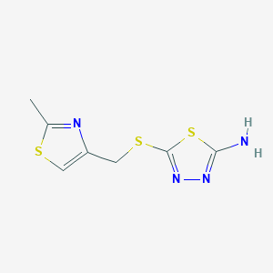 5-{[(2-Methyl-1,3-thiazol-4-YL)methyl]thio}-1,3,4-thiadiazol-2-amine