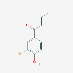 molecular formula C10H11BrO2 B13326842 1-(3-Bromo-4-hydroxyphenyl)butan-1-one 