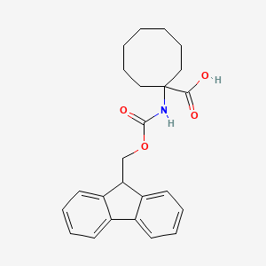 molecular formula C24H27NO4 B1332691 Fmoc-1-氨基-1-环辛基甲酸 CAS No. 222166-38-3