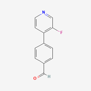 molecular formula C12H8FNO B13326961 4-(3-Fluoropyridin-4-yl)benzaldehyde 
