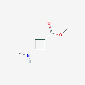 molecular formula C7H13NO2 B13326998 Methyl 3-(methylamino)cyclobutane-1-carboxylate 
