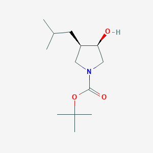 molecular formula C13H25NO3 B13327069 tert-Butyl (3R,4R)-3-hydroxy-4-isobutylpyrrolidine-1-carboxylate 