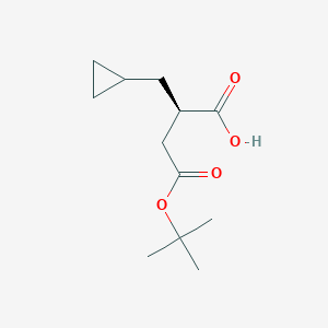 molecular formula C12H20O4 B13327177 (R)-4-(tert-Butoxy)-2-(cyclopropylmethyl)-4-oxobutanoic acid 