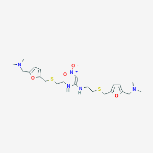 molecular formula C22H35N5O4S2 B133274 N,N'-Bis(2-(((5-((dimethylamino)methyl)furan-2-yl)methyl)sulfanyl)ethyl)-2-nitroethene-1,1-diamine CAS No. 72126-78-4
