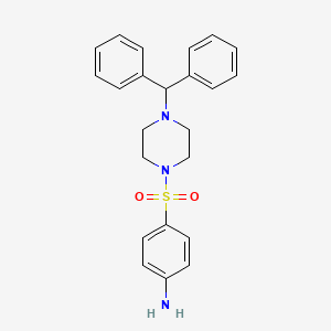 molecular formula C23H25N3O2S B1332742 4-[(4-Benzhydryl-1-piperazinyl)sulfonyl]aniline CAS No. 20127-97-3