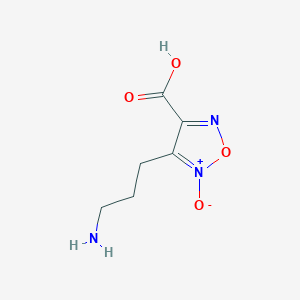 molecular formula C6H9N3O4 B1332772 4-(3-Aminopropyl)-1,2,5-oxadiazole-3-carboxylic acid 5-oxide CAS No. 352647-66-6