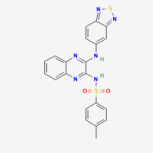 molecular formula C21H16N6O2S2 B1332775 N-[3-(2,1,3-苯并噻二唑-5-基氨基)喹喔啉-2-基]-4-甲基苯磺酰胺 CAS No. 1033110-57-4