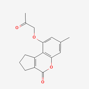 molecular formula C16H16O4 B1332779 7-甲基-9-(2-氧代丙氧基)-2,3-二氢环戊并[C]色满-4(1H)-酮 CAS No. 307549-57-1