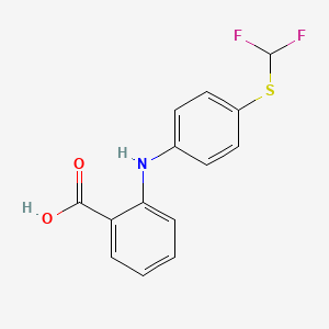 molecular formula C14H11F2NO2S B1332826 Anthranilic acid, N-(p-((difluoromethyl)thio)phenyl)- CAS No. 51679-50-6