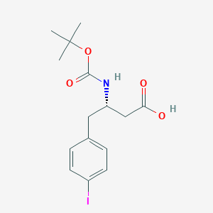 molecular formula C15H20INO4 B1332850 (S)-3-((tert-butoxycarbonyl)amino)-4-(4-iodophenyl)butanoic acid CAS No. 270065-71-9