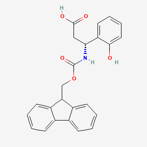 molecular formula C24H21NO5 B1332865 (R)-3-((((9H-Fluoren-9-yl)methoxy)carbonyl)amino)-3-(2-hydroxyphenyl)propanoic acid CAS No. 511272-34-7