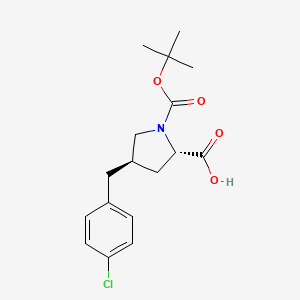 molecular formula C17H22ClNO4 B1332870 (2S,4R)-1-(tert-Butoxycarbonyl)-4-(4-chlorobenzyl)pyrrolidine-2-carboxylic acid CAS No. 959576-35-3