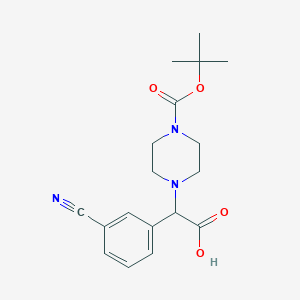 molecular formula C18H23N3O4 B1332884 2-(4-Boc-piperazinyl)-2-(3-cyanophenyl)acetic acid CAS No. 885274-33-9