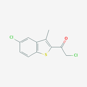 molecular formula C11H8Cl2OS B133289 2-Chloro-1-(5-chloro-3-methyl-1-benzothiophen-2-yl)ethanone CAS No. 156801-47-7