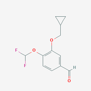 molecular formula C12H12F2O3 B133293 3-(Cyclopropylmethoxy)-4-(difluoromethoxy)benzaldehyde CAS No. 151103-09-2