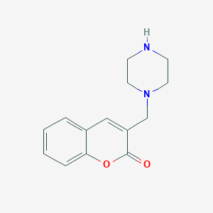 molecular formula C14H16N2O2 B13329615 3-(Piperazin-1-ylmethyl)-2H-chromen-2-one 