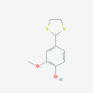 molecular formula C10H12O2S2 B133297 4-(1,3-Dithiolan-2-yl)-2-methoxyphenol CAS No. 22068-62-8