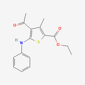 Ethyl 4-acetyl-5-anilino-3-methyl-2-thiophenecarboxylate