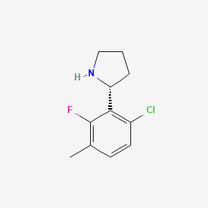 molecular formula C11H13ClFN B13330082 (R)-2-(6-Chloro-2-fluoro-3-methylphenyl)pyrrolidine 