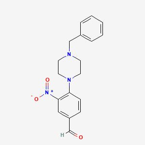 molecular formula C18H19N3O3 B1333042 4-(4-Benzylpiperazino)-3-nitrobenzenecarbaldehyde CAS No. 301193-53-3