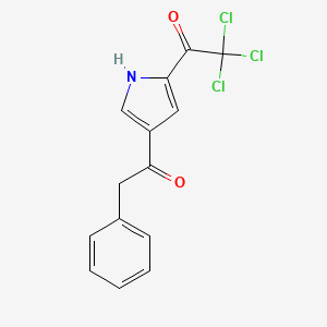 molecular formula C14H10Cl3NO2 B1333044 2,2,2-trichloro-1-[4-(2-phenylacetyl)-1H-pyrrol-2-yl]-1-ethanone CAS No. 338394-85-7