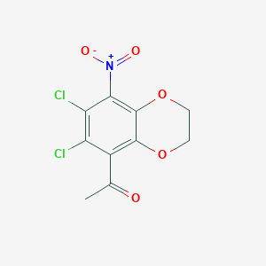 molecular formula C10H7Cl2NO5 B1333049 1-(6,7-Dichloro-8-nitro-2,3-dihydro-1,4-benzodioxin-5-yl)-1-ethanone CAS No. 166816-12-2