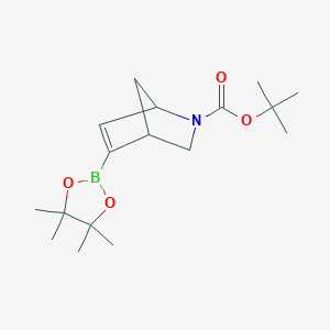 molecular formula C17H28BNO4 B13330564 Tert-butyl 5-(tetramethyl-1,3,2-dioxaborolan-2-yl)-2-azabicyclo[2.2.1]hept-5-ene-2-carboxylate 