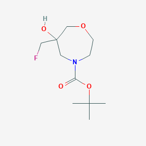 molecular formula C11H20FNO4 B13330598 tert-Butyl 6-(fluoromethyl)-6-hydroxy-1,4-oxazepane-4-carboxylate 