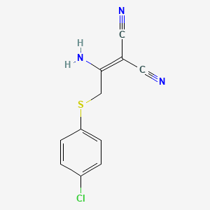 molecular formula C11H8ClN3S B1333064 2-{1-Amino-2-[(4-chlorophenyl)sulfanyl]-ethylidene}malononitrile CAS No. 338750-88-2