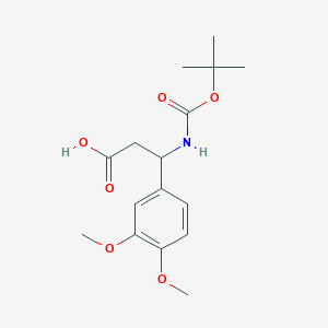 molecular formula C16H23NO6 B1333081 3-[(Tert-butoxycarbonyl)amino]-3-(3,4-dimethoxyphenyl)propanoic acid CAS No. 284492-37-1